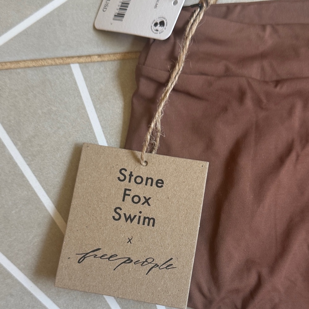 Stone Fox Swim X Free People Chocolate High-Waisted Bikini Bottom NWT SZ SMALL - Picture 7 of 7